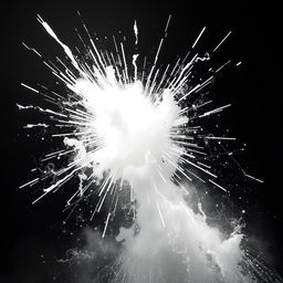 A powerful explosion of pure white light, representing the theme of 'white violence' in an abstract and metaphorical way