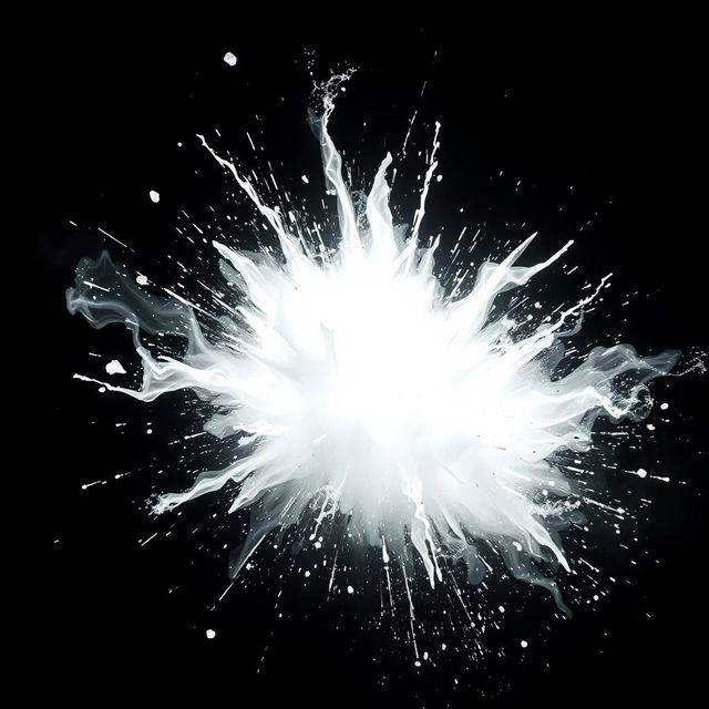 A powerful explosion of pure white light, representing the theme of 'white violence' in an abstract and metaphorical way