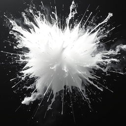 A powerful explosion of pure white light, representing the theme of 'white violence' in an abstract and metaphorical way