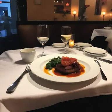 The dinner at that restaurant was a cut below what I had expected for a romantic evening.