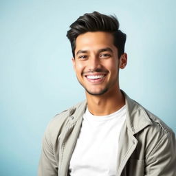 A stylish and modern Facebook profile picture featuring a confident individual smiling warmly