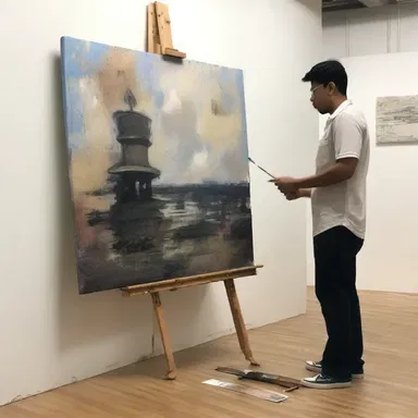 The artist's attempt to finish the painting before the deadline was a day late and a dollar short, and it wasn't accepted into the exhibition.
