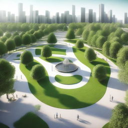 This is a high-quality 3D rendering of an urban landscape design