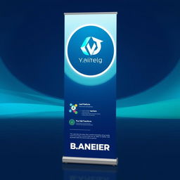 A striking roll-up banner design with an oval shape, perfect for capturing attention at events