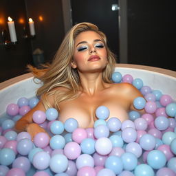 A stunning 18-year-old girl with chubby, sensuous features and flowing blond hair