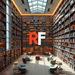 A stunning 3D library with towering bookshelves filled with books, soft warm lighting illuminating the space, cozy reading nooks with plush chairs, and large windows allowing natural light to pour in