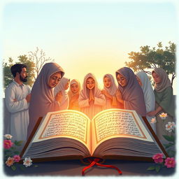 A poignant scene depicting the themes of sadness and healing from the Quran
