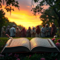 An evocative visual representation of the book titled 'The Heart of Muslim People', showcasing a sad yet healing narrative inspired by the Quran