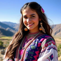 A beautiful Baloch girl in traditional attire, showcasing her vibrant culture