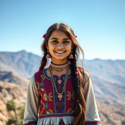 A beautiful Baloch girl in traditional attire, showcasing her vibrant culture