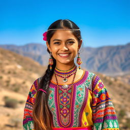 A beautiful Baloch girl in traditional attire, showcasing her vibrant culture