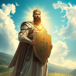 A serene and powerful depiction of a spiritual warrior, symbolizing protection against negativity and evil
