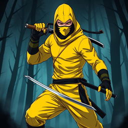 A full-body anime style ninja villain inspired by assassin ninjas