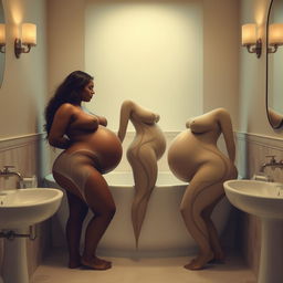 An artistic representation of the human form celebrating body positivity in a serene and tasteful manner