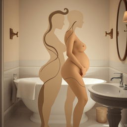 An artistic representation of the human form celebrating body positivity in a serene and tasteful manner