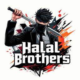 A stylized graphic design for an album cover or promotional artwork featuring a male character with dark hair and a bandana covering part of his face