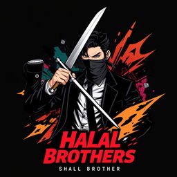 A stylized graphic design for an album cover or promotional artwork featuring a male character with dark hair and a bandana covering part of his face