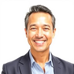 A passport size photo with a plain white background