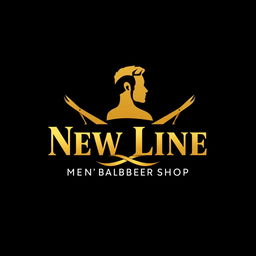 A logo design for a men's barbershop named 'New Line'