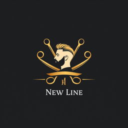 A logo design for a men's barbershop named 'New Line'