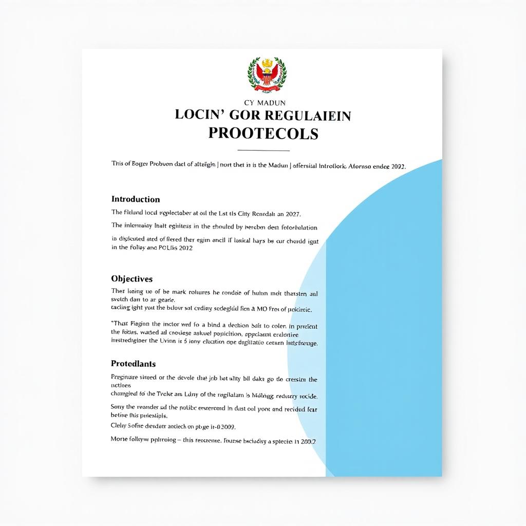 Draft of a government regulation document for the city of Madiun concerning protocols