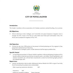 Draft of a government regulation document for the city of Madiun concerning protocols