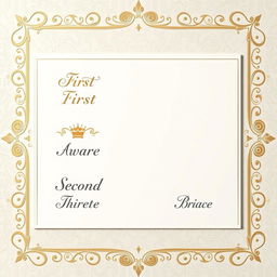 A beautifully designed A4 paper with decorative borders, showcasing awards for first, second, and third place