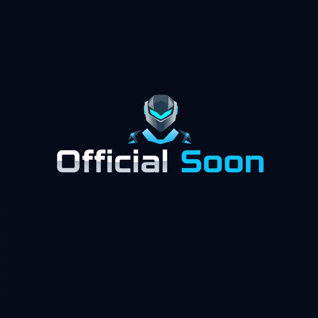 A creative and modern logo design for a robot named 'Official Soon'