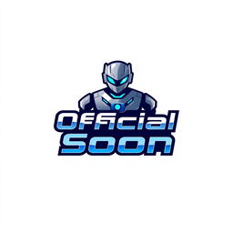 A creative and modern logo design for a robot named 'Official Soon'