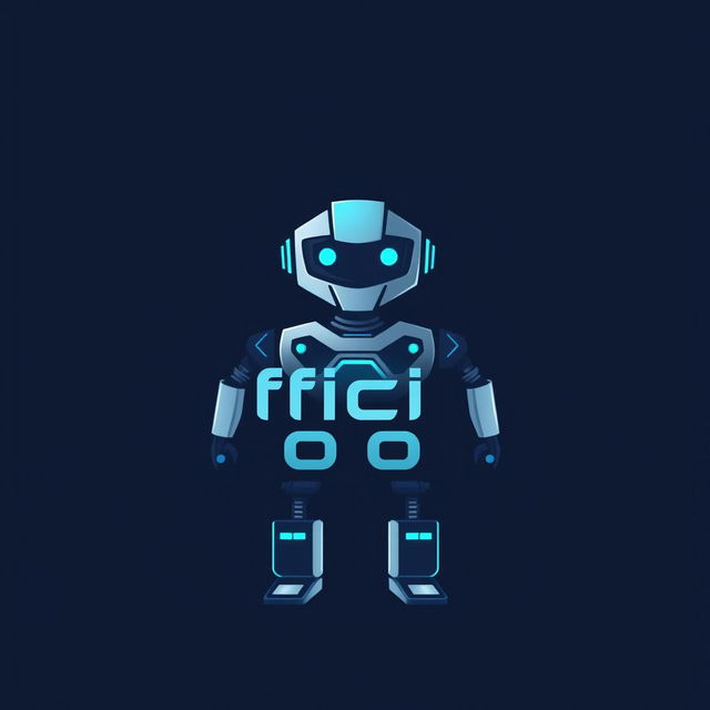 A creative and modern logo design for a robot named 'Official Soon'