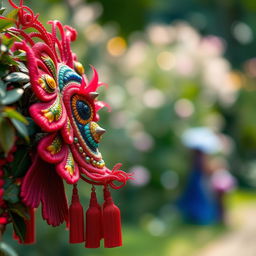 A high-resolution 4K photograph showcasing a beautiful outdoor scene with a vibrant and colorful subject in the foreground, while the background is artistically blurred to create a bokeh effect