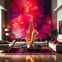 A stunning piece of R& artwork featuring a vibrant and dynamic portrayal of music and emotions