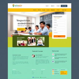 A modern and user-friendly web design for a Patna coaching registration portal homepage