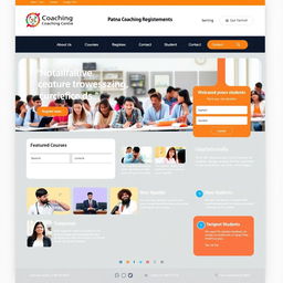 A modern and user-friendly web design for a Patna coaching registration portal homepage