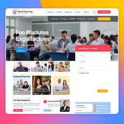 A modern and user-friendly web design for a Patna coaching registration portal homepage