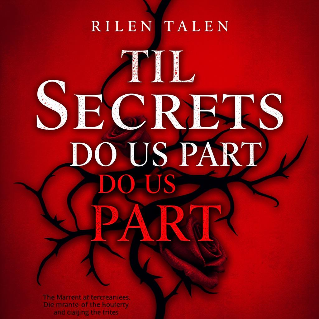A stunning and unique book cover design featuring the title 'Til Secrets Do Us Part' in bold, striking typography