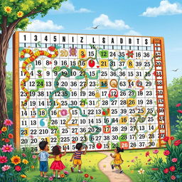 A detailed illustration of a giant Snake and Ladder game board, featuring numbers from 1 to 1000