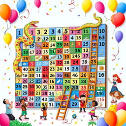 A vibrant and intricate illustration of a Snake and Ladder game board featuring numbers from 1 to 1000