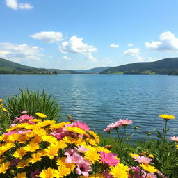 A serene and peaceful outdoor setting that reflects a puzzled mind, featuring a variety of colorful flowers in full bloom