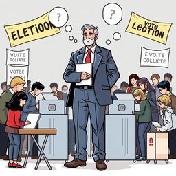 A thought-provoking illustration symbolizing the concept of election supervision in democracy