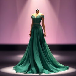 A stunning fashion design featuring an elegant evening gown