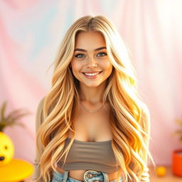 A portrait of Sabrina Carpenter, showcasing her youthful energy and charm