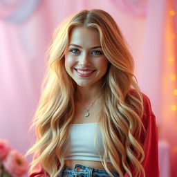 A portrait of Sabrina Carpenter, showcasing her youthful energy and charm