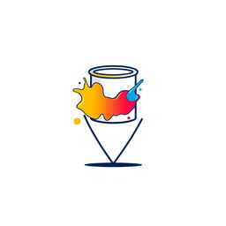 A sleek and modern location icon representing a paint store