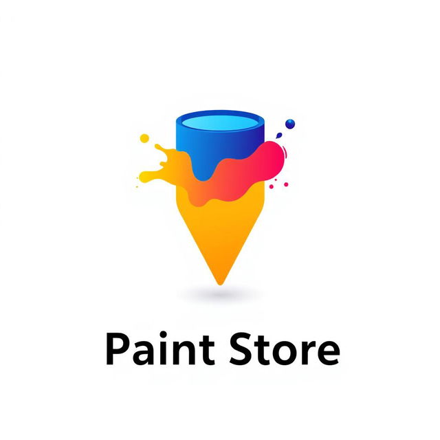 A sleek and modern location icon representing a paint store