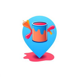 A sleek and modern location icon representing a paint store