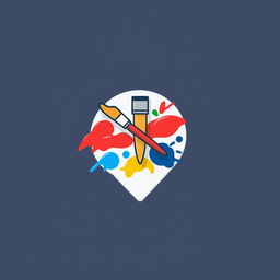 A creative and modern location icon for a paint store