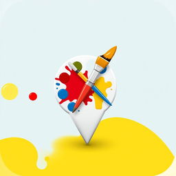 A creative and modern location icon for a paint store