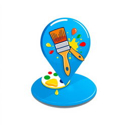 A contemporary and eye-catching location icon for a paint store
