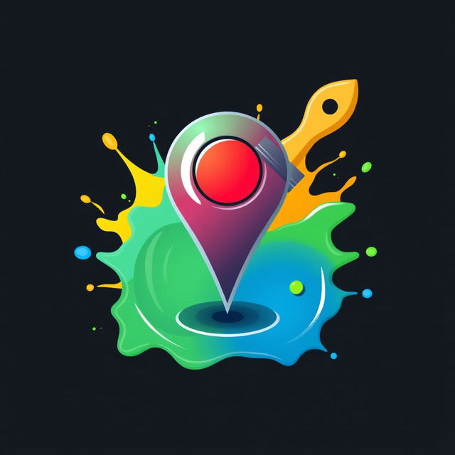 An innovative location icon for a paint store